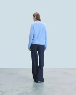 FROM FUTURE Pull Col Montant FairyBlue Fashion