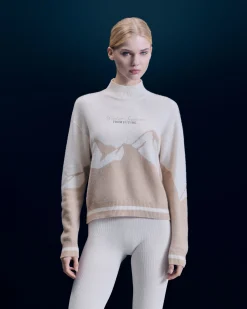 FROM FUTURE Pull Col Montant Beige Flash Sale