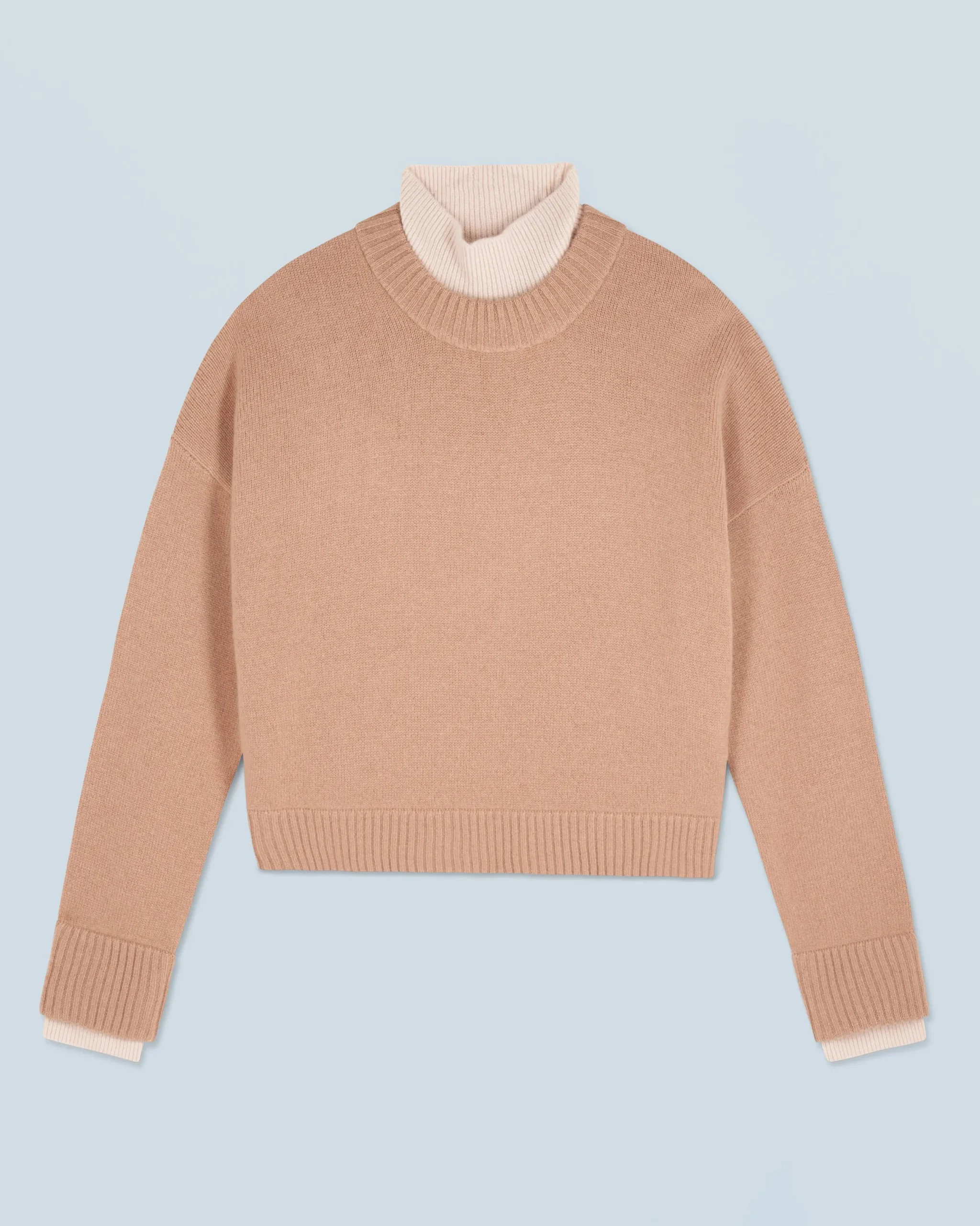 FROM FUTURE Pull Col Montant Camel Shop