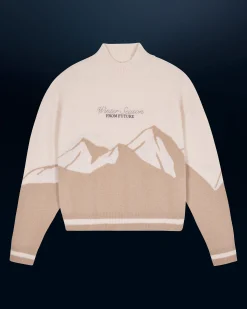 FROM FUTURE Pull Col Montant Beige Flash Sale