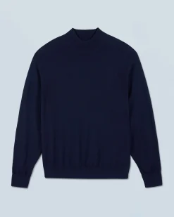 FROM FUTURE Pull Col Montant Navy Hot