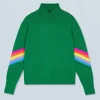 FROM FUTURE Pull Col Montant Bandes Manches Multicolore Léger MountainGreen New