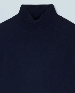 FROM FUTURE Pull Col Montant Bandes Manches Multicolore Léger Navy Sale