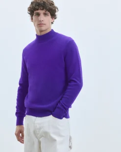 FROM FUTURE Pull Col Montant Basique Léger IntensePurple New
