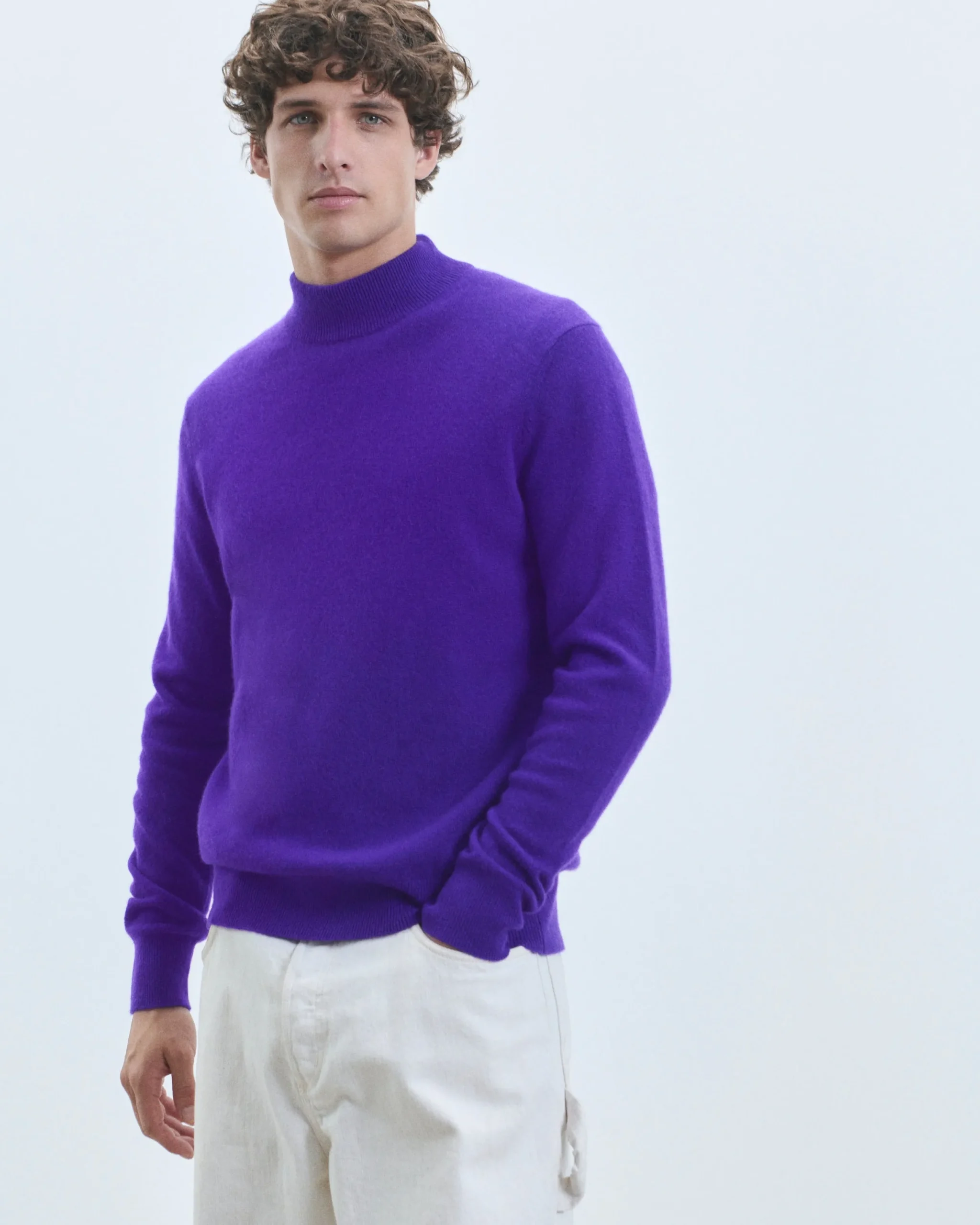 FROM FUTURE Pull Col Montant Basique Léger IntensePurple New
