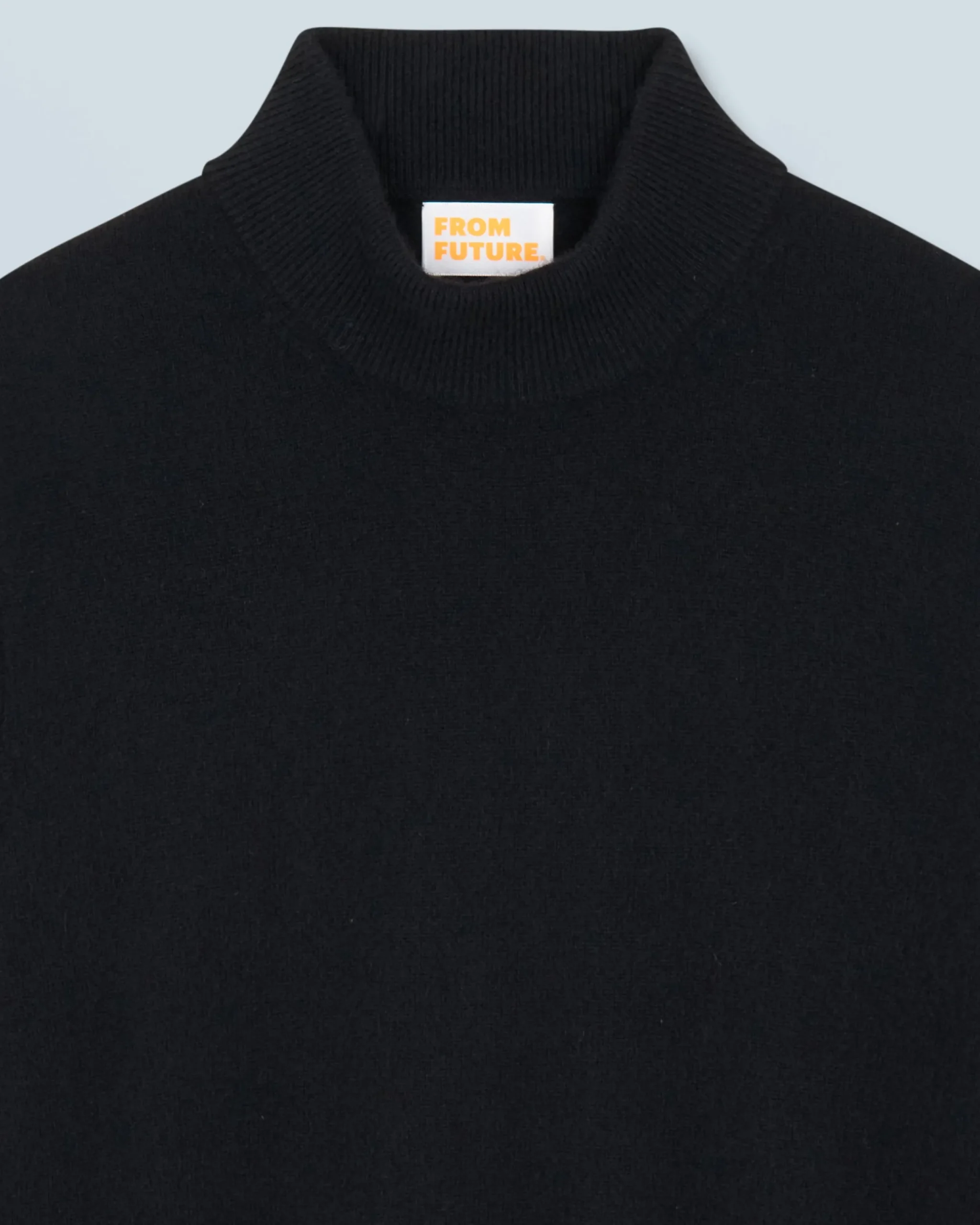 FROM FUTURE Pull Col Montant Basique Léger Noir Clearance