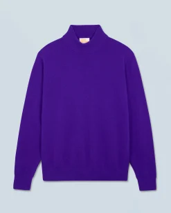FROM FUTURE Pull Col Montant Basique Léger IntensePurple New