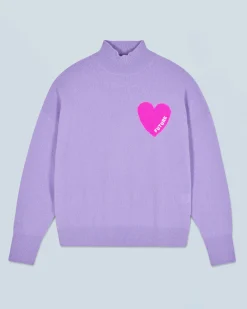 FROM FUTURE Pull Col Montant Coeur Léger MagicLilac New