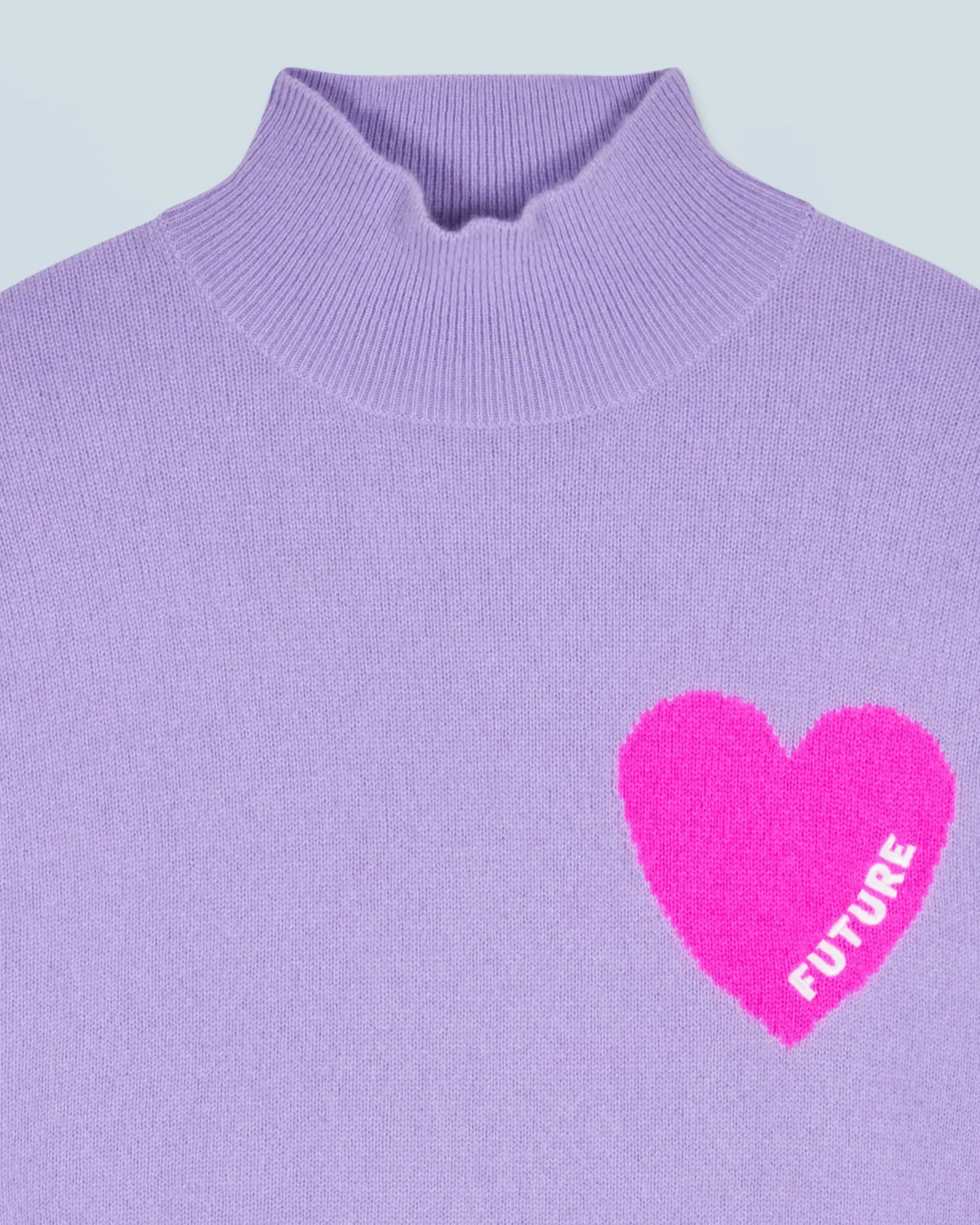 FROM FUTURE Pull Col Montant Coeur Léger MagicLilac New