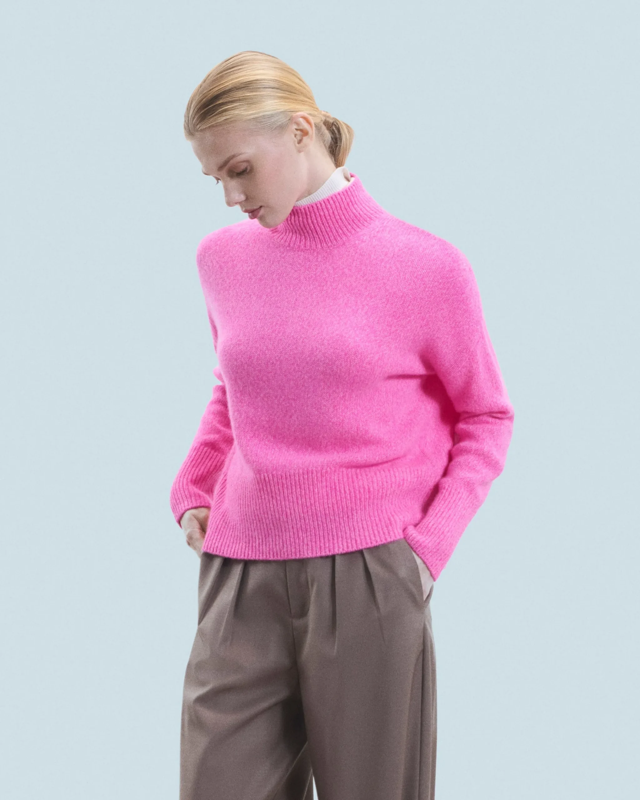 FROM FUTURE Pull Col Montant Oversize BrightPinkMou Online