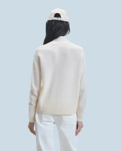 FROM FUTURE Pull Col Montant Oversize Ecru Best Sale