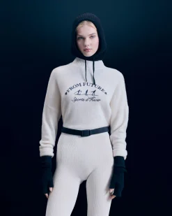 FROM FUTURE Pull Col Montant Sport D'hiver Ecru Sale