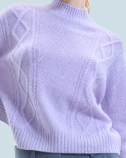 FROM FUTURE Pull Col Montant Torsades LilacMouliné Clearance
