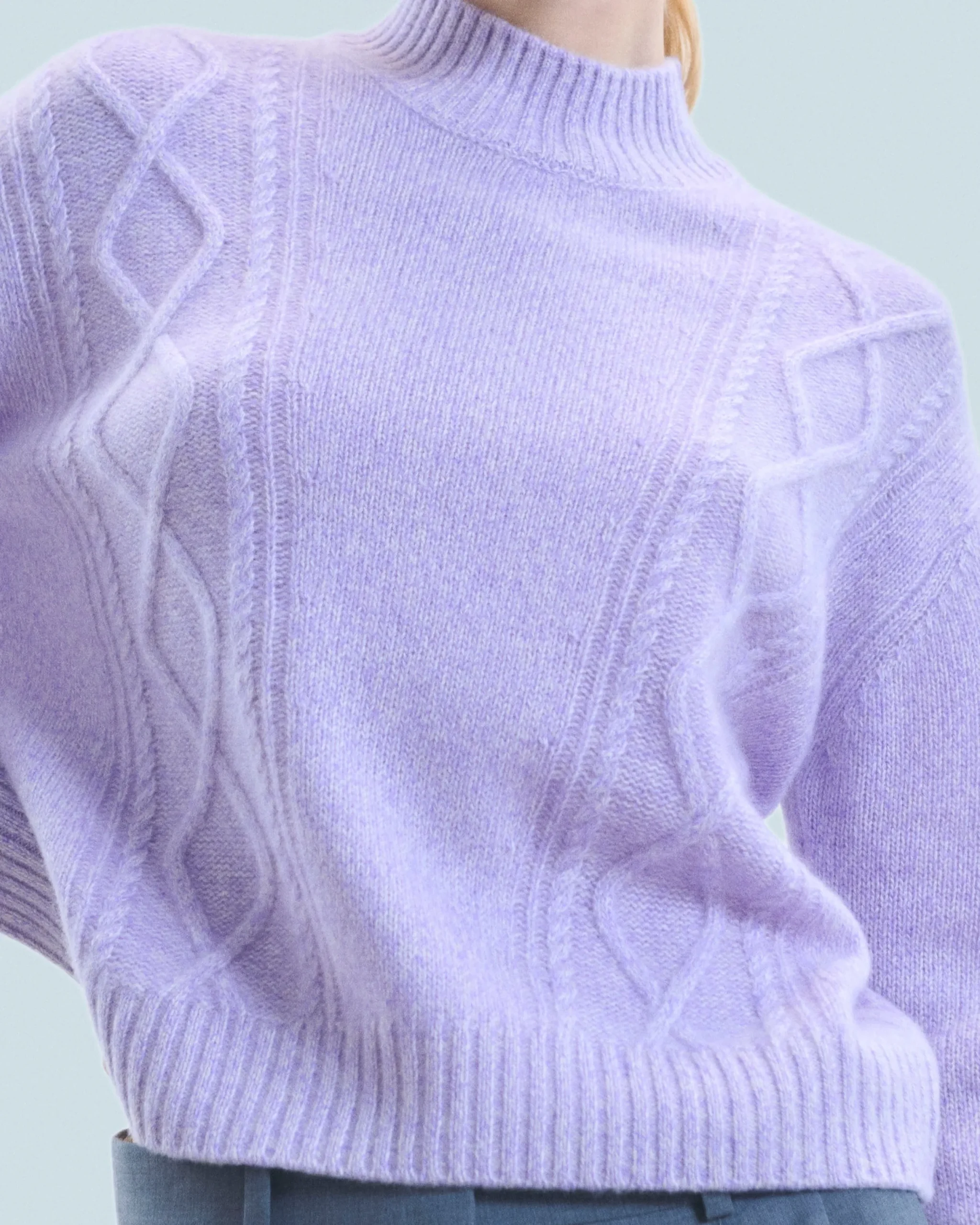 FROM FUTURE Pull Col Montant Torsades LilacMouliné Clearance