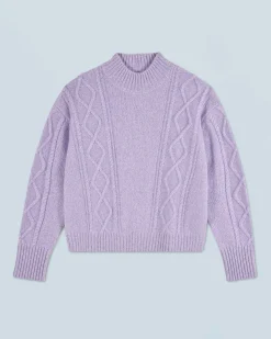 FROM FUTURE Pull Col Montant Torsades LilacMouliné Clearance