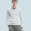 FROM FUTURE Pull Col Polo Basique Ecru Online