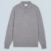 FROM FUTURE Pull Col Polo Basique GrisChinéFoncé Sale
