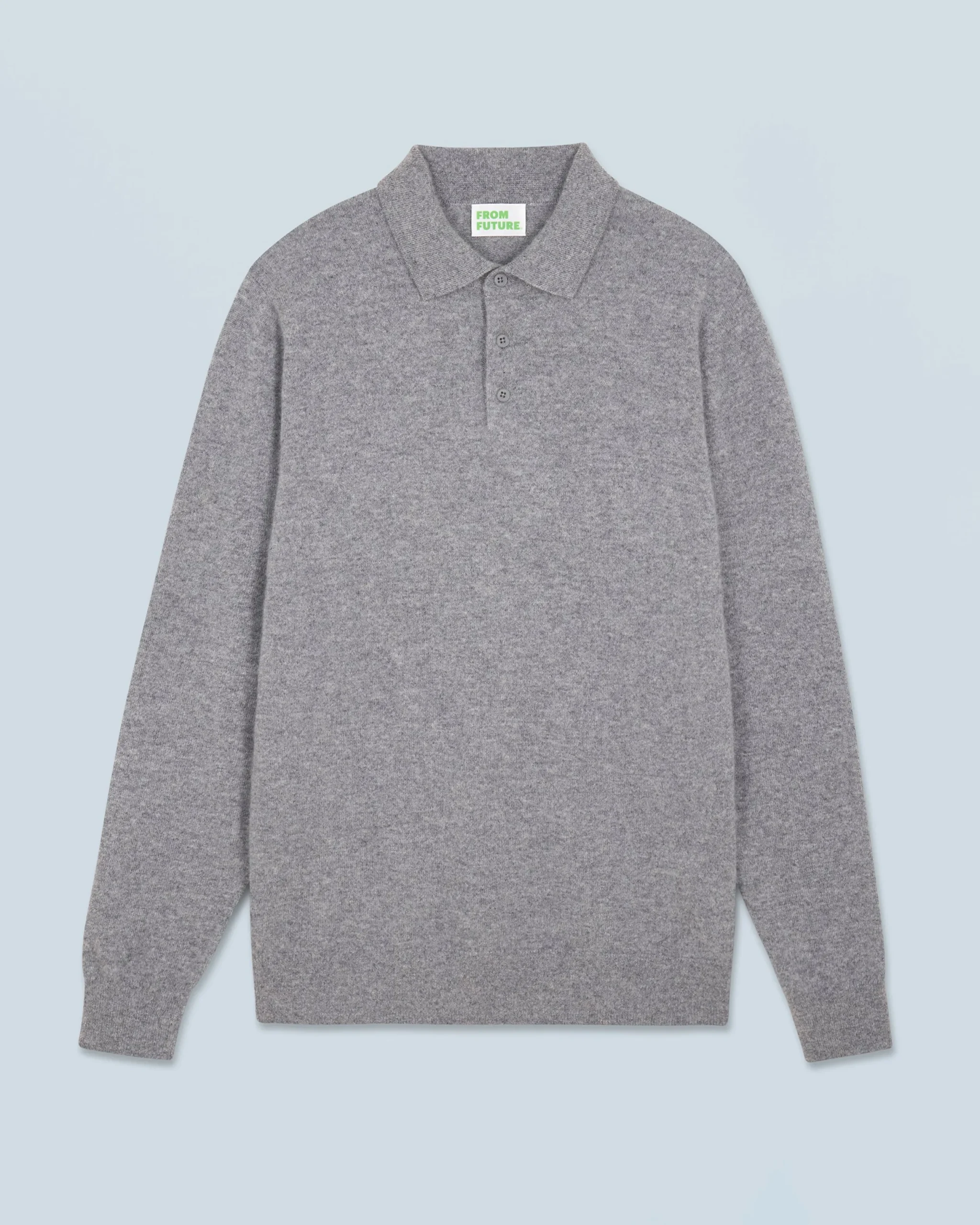 FROM FUTURE Pull Col Polo Basique GrisChinéFoncé Sale