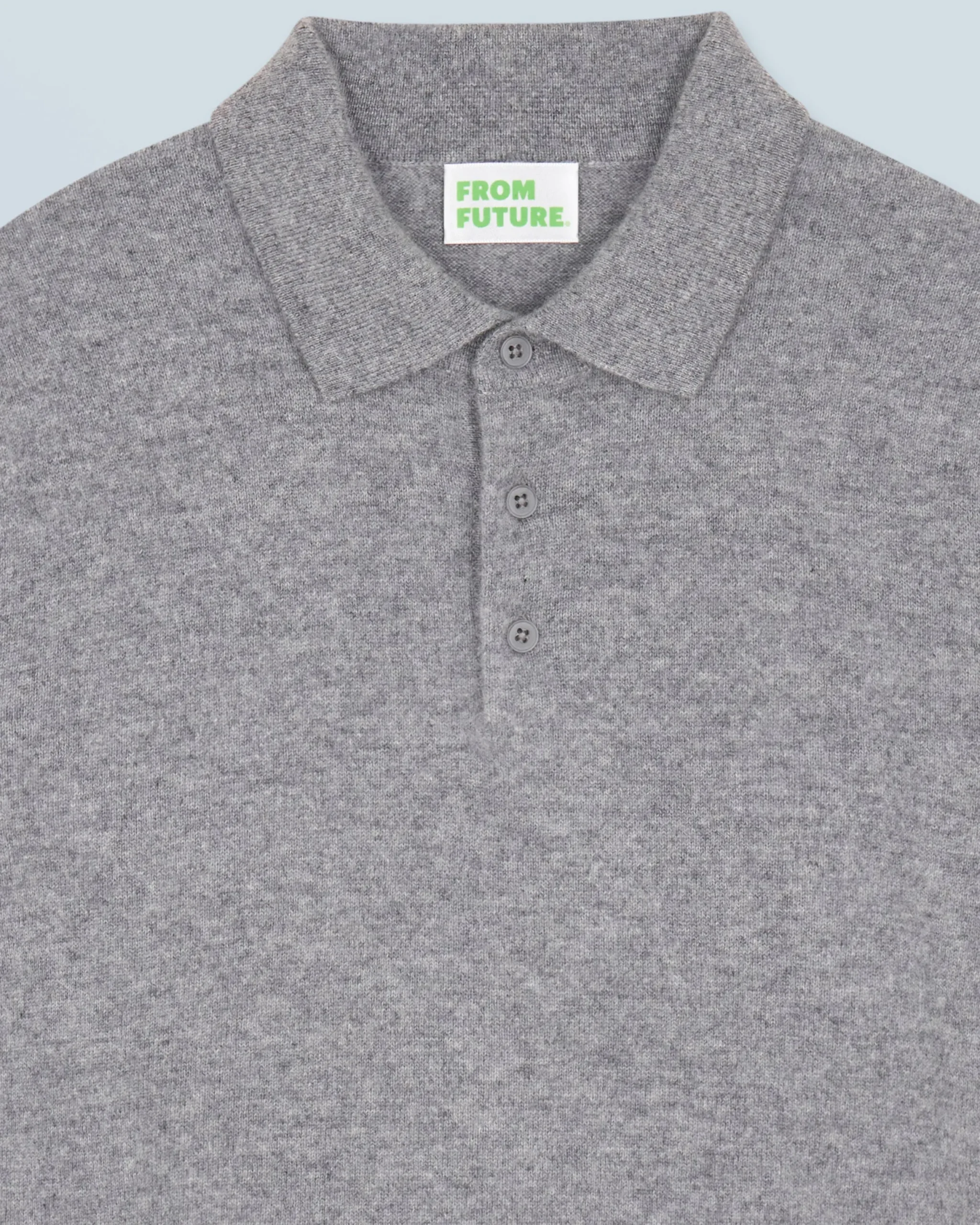 FROM FUTURE Pull Col Polo Basique GrisChinéFoncé Sale
