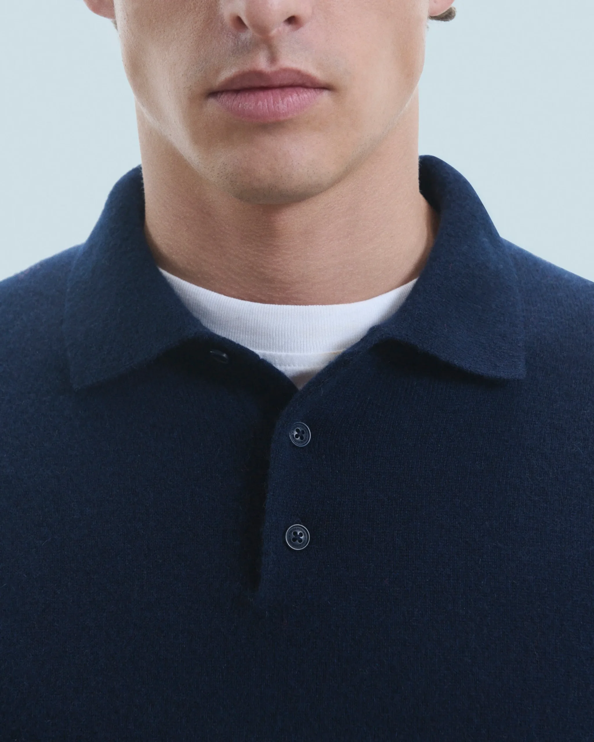 FROM FUTURE Pull Col Polo Basique GrisChinéFoncé Sale