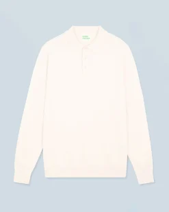 FROM FUTURE Pull Col Polo Basique Ecru Online