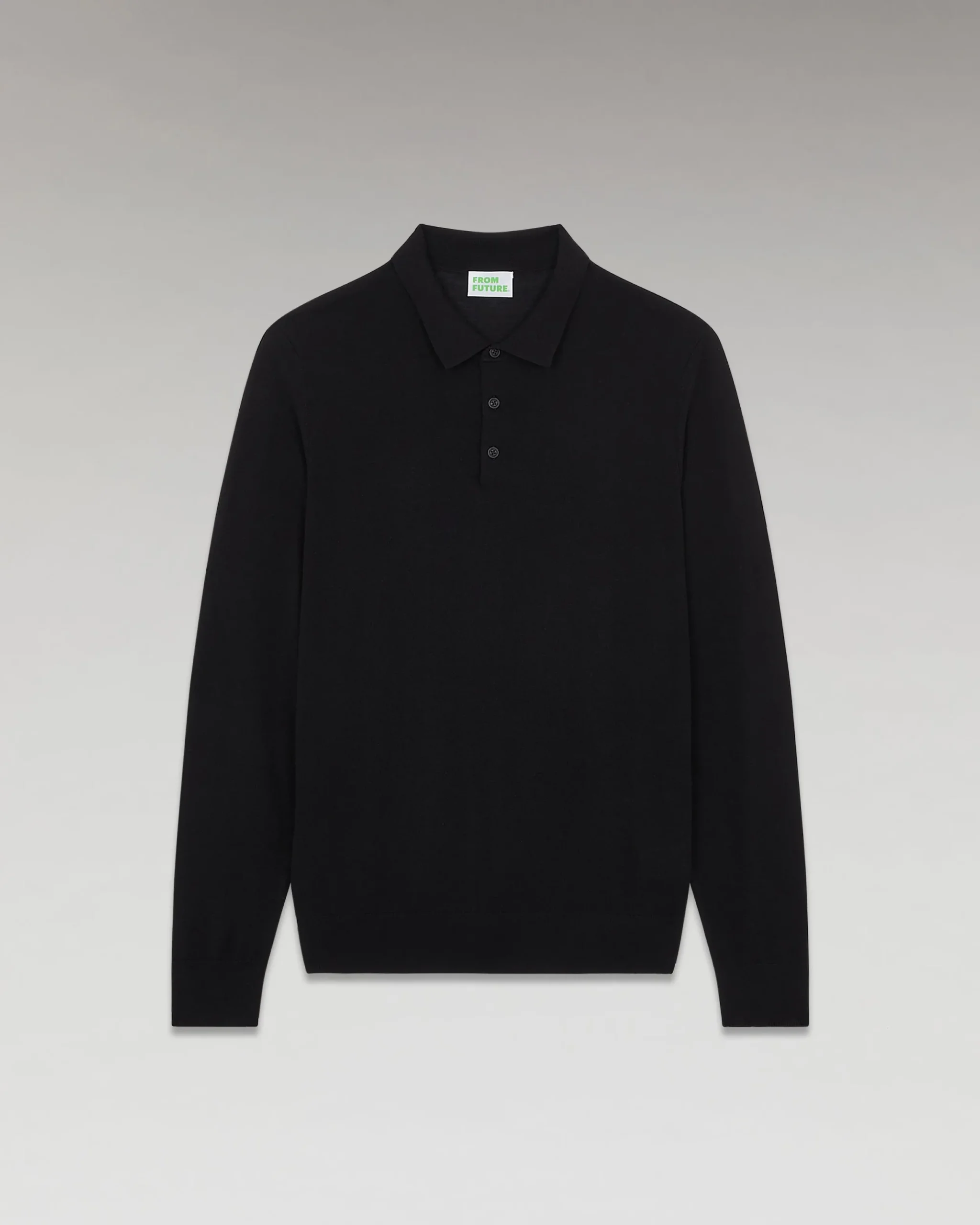 FROM FUTURE Pull Col Polo Basique Noir Best