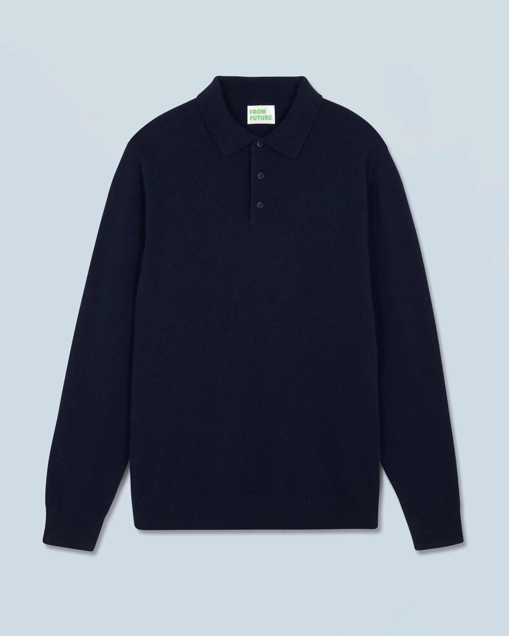 FROM FUTURE Pull Col Polo Basique Navy Best