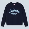 FROM FUTURE Pull Col Rond Navy Online