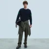 FROM FUTURE Pull Col Rond Navy Fashion