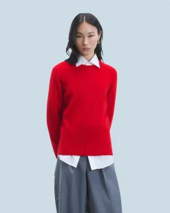 FROM FUTURE Pull Col Rond HotRed Outlet