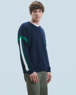 FROM FUTURE Pull Col Rond Navy Fashion