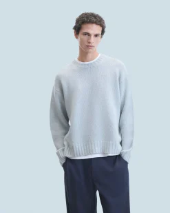 FROM FUTURE Pull Col Rond UtopicGreenMouliné Cheap