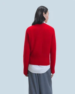 FROM FUTURE Pull Col Rond HotRed Outlet