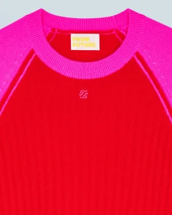 FROM FUTURE Pull Col Rond BrightRed Sale