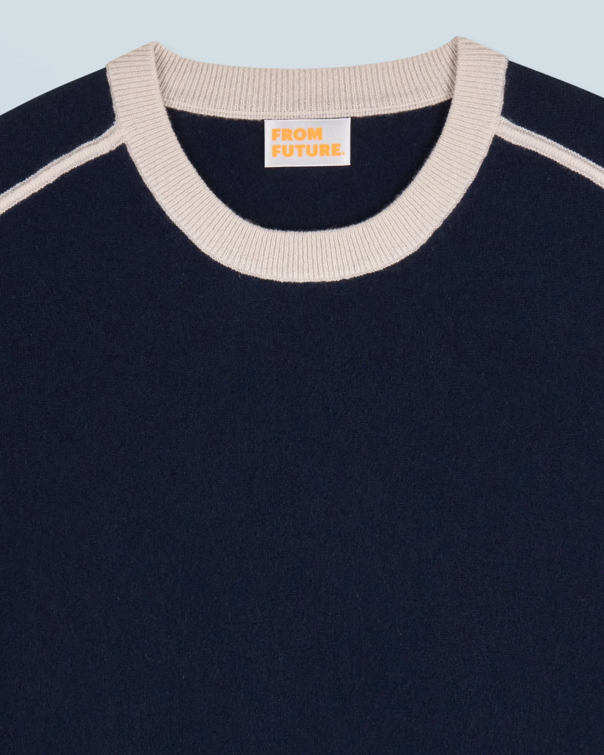 FROM FUTURE Pull Col Rond Navy Fashion