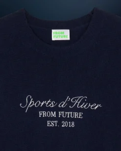 FROM FUTURE Pull Col Rond Navy Cheap