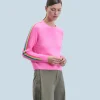 FROM FUTURE Pull Col Rond Bandes Manches Multico DreamyPink Cheap