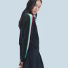 FROM FUTURE Pull Col Rond Bandes Manches Multicolore Noir Cheap