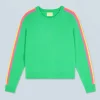 FROM FUTURE Pull Col Rond Bandes Manches Multico UtopicGreen Flash Sale