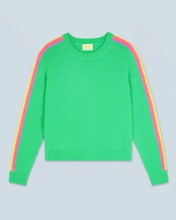 FROM FUTURE Pull Col Rond Bandes Manches Multico UtopicGreen Flash Sale
