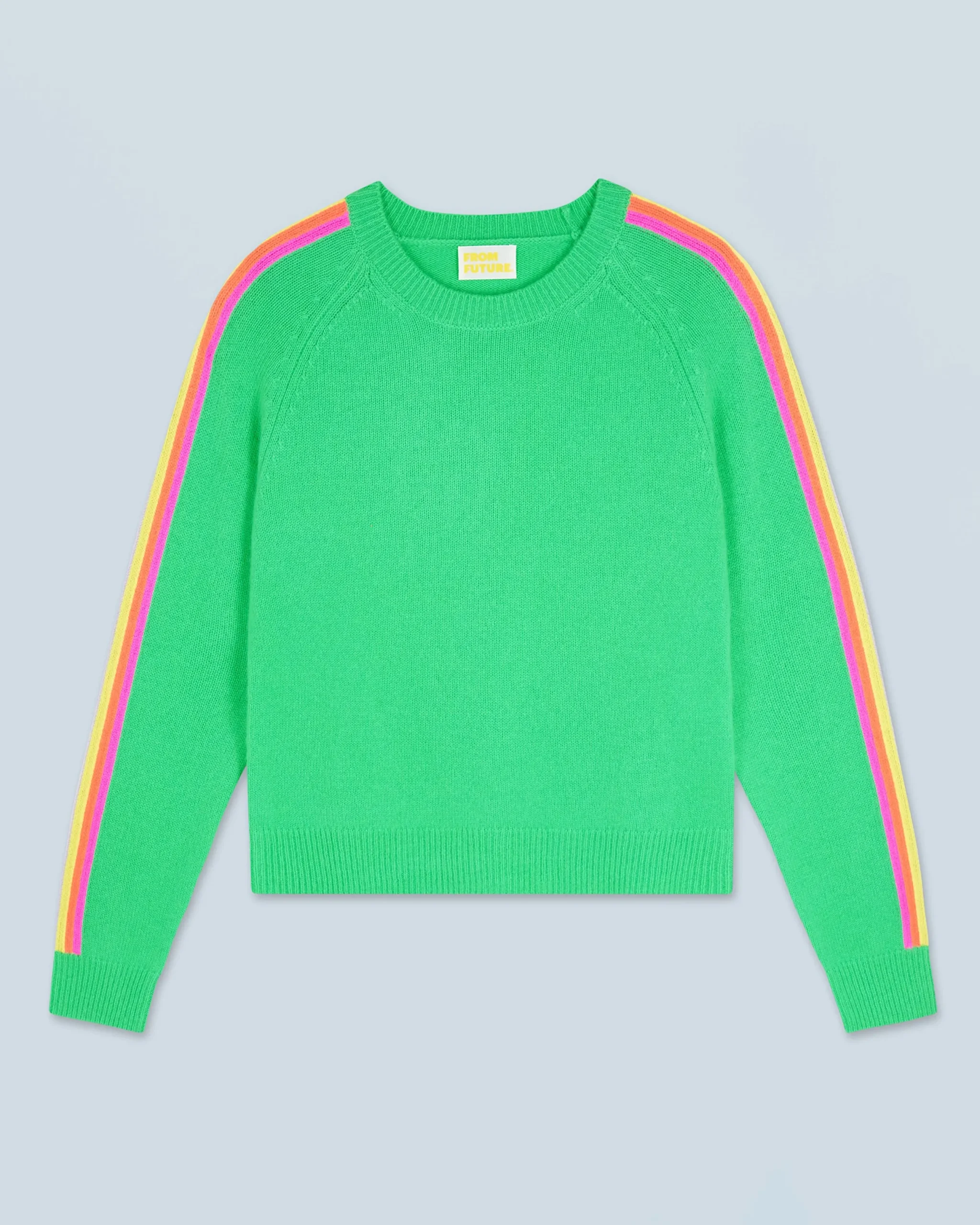 FROM FUTURE Pull Col Rond Bandes Manches Multico UtopicGreen Flash Sale