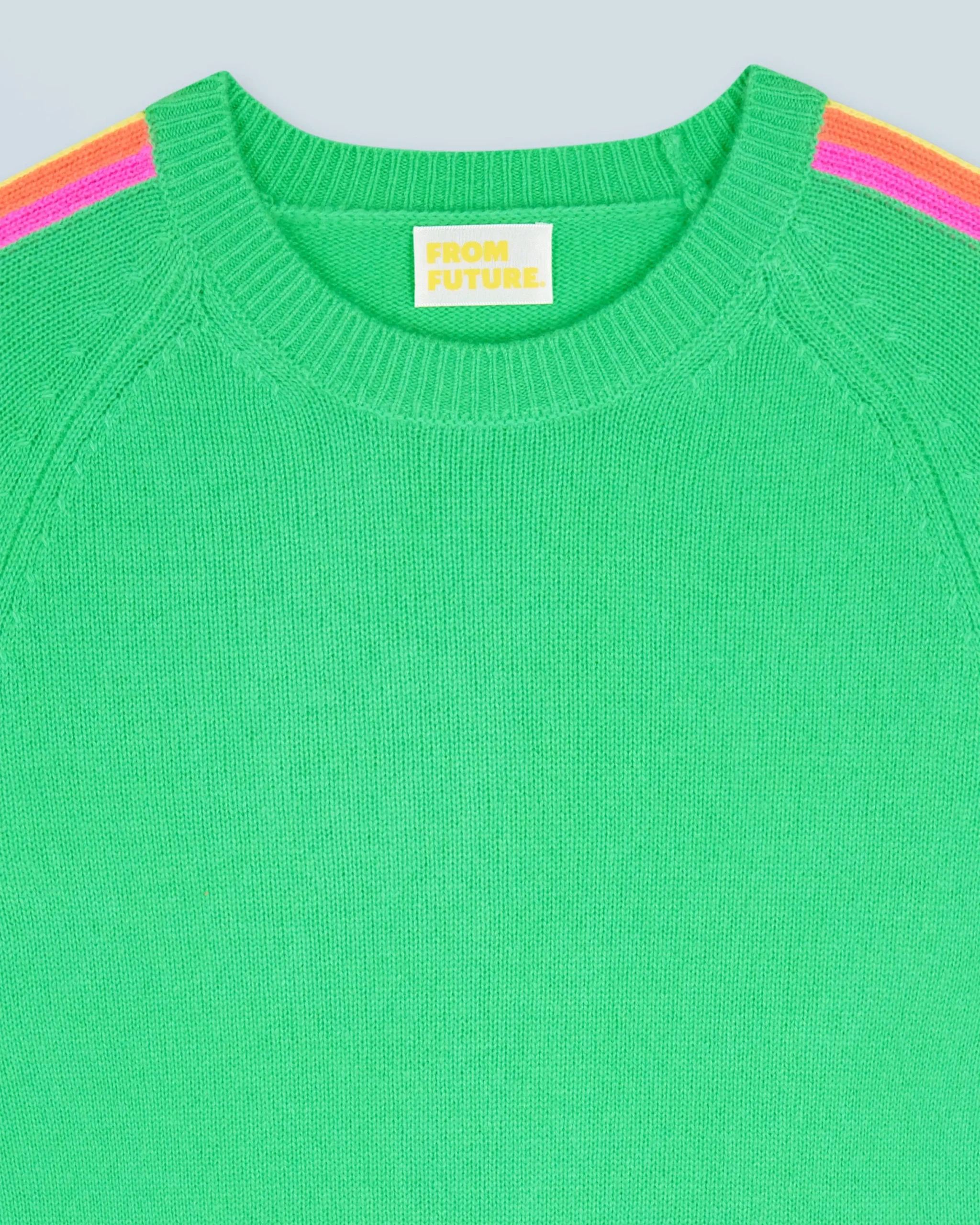 FROM FUTURE Pull Col Rond Bandes Manches Multico UtopicGreen Flash Sale