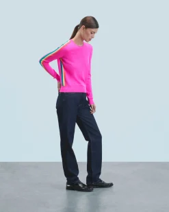FROM FUTURE Pull Col Rond Bandes Manches Multicolore UtopicPink Outlet