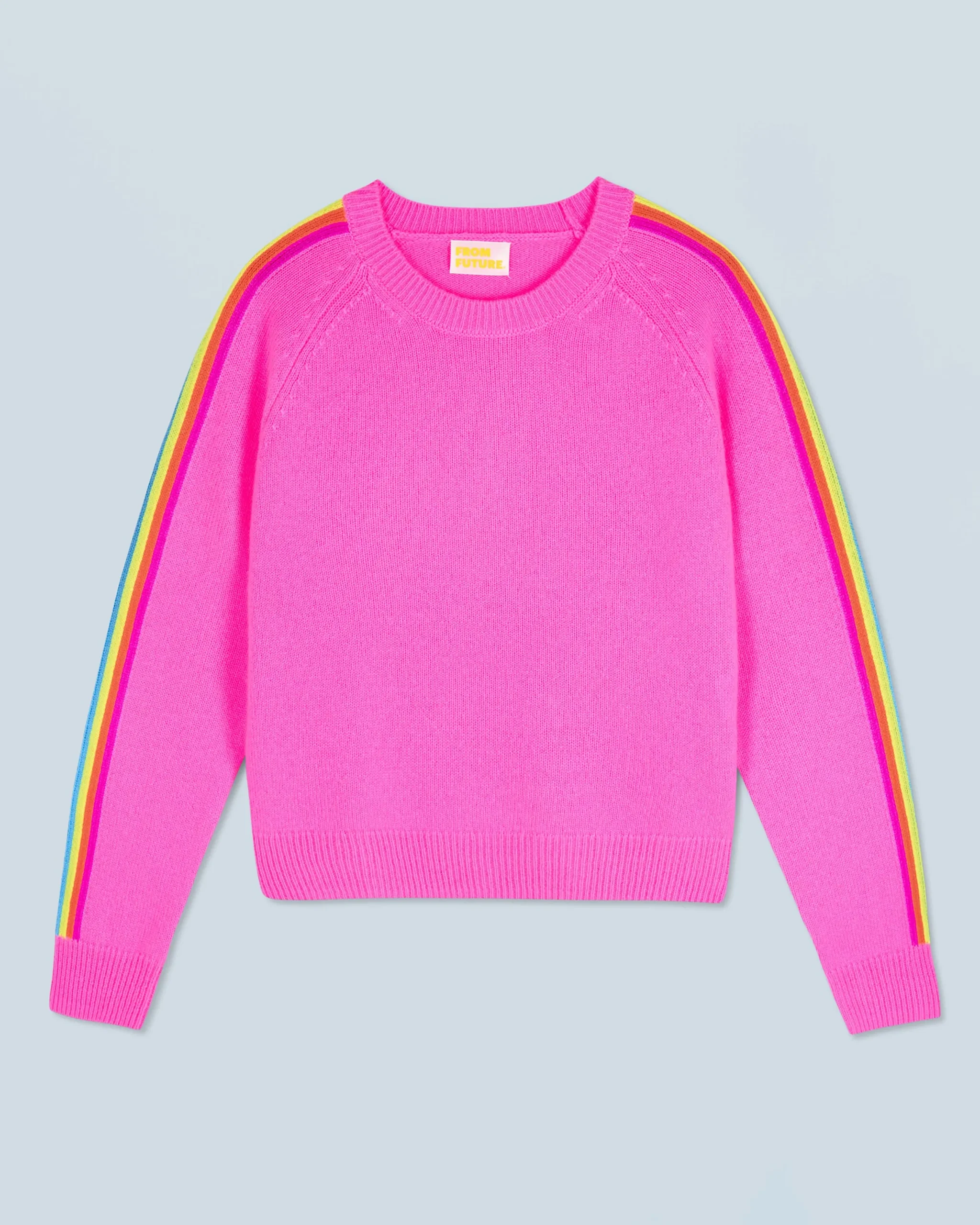 FROM FUTURE Pull Col Rond Bandes Manches Multico DreamyPink Cheap