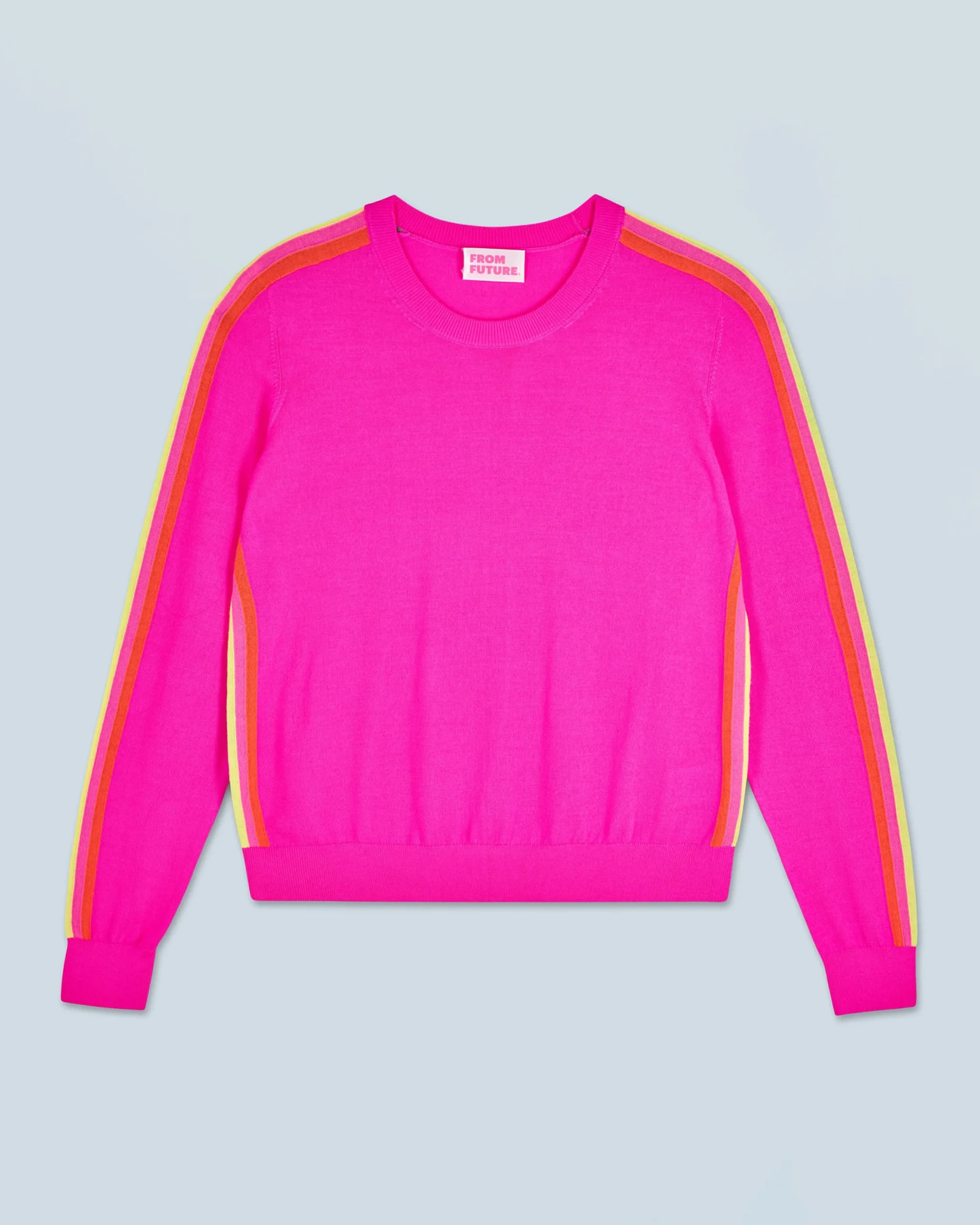 FROM FUTURE Pull Col Rond Bandes Manches Multicolore UtopicPink Outlet