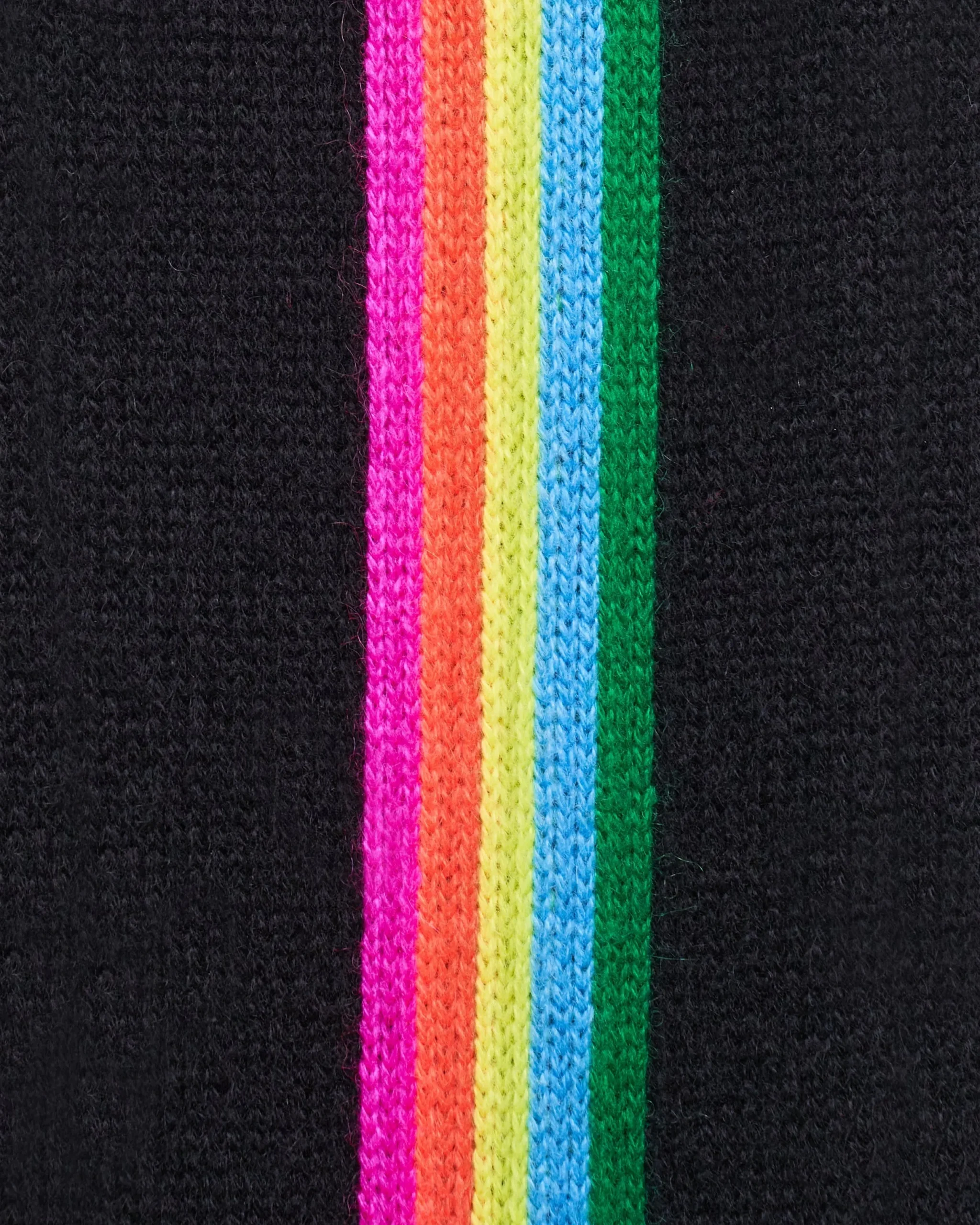 FROM FUTURE Pull Col Rond Bandes Manches Multicolore Noir Cheap