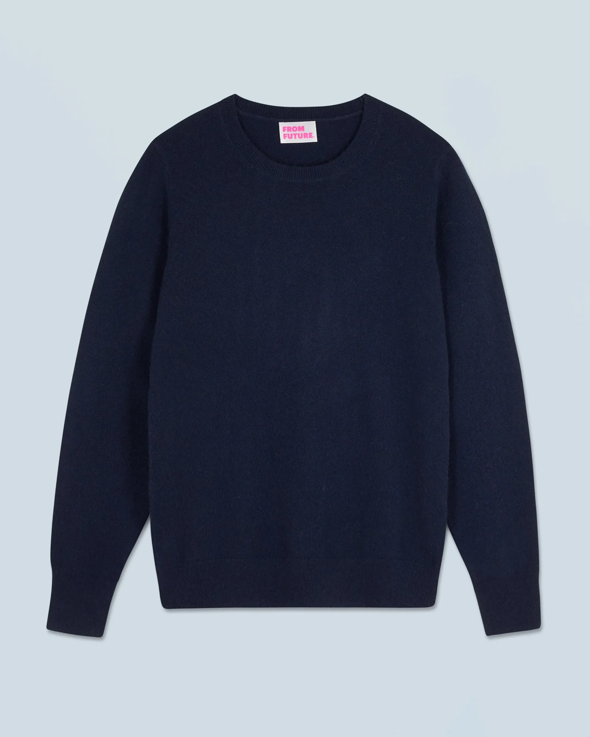 FROM FUTURE Pull Col Rond Basique Navy New