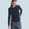 FROM FUTURE Pull Col Rond Basique Noir New