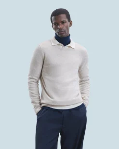 FROM FUTURE Pull Col Rond Basique BeigeMouliné Fashion