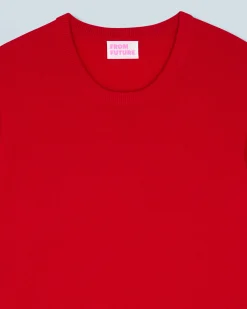 FROM FUTURE Pull Col Rond Basique DarkRed Cheap
